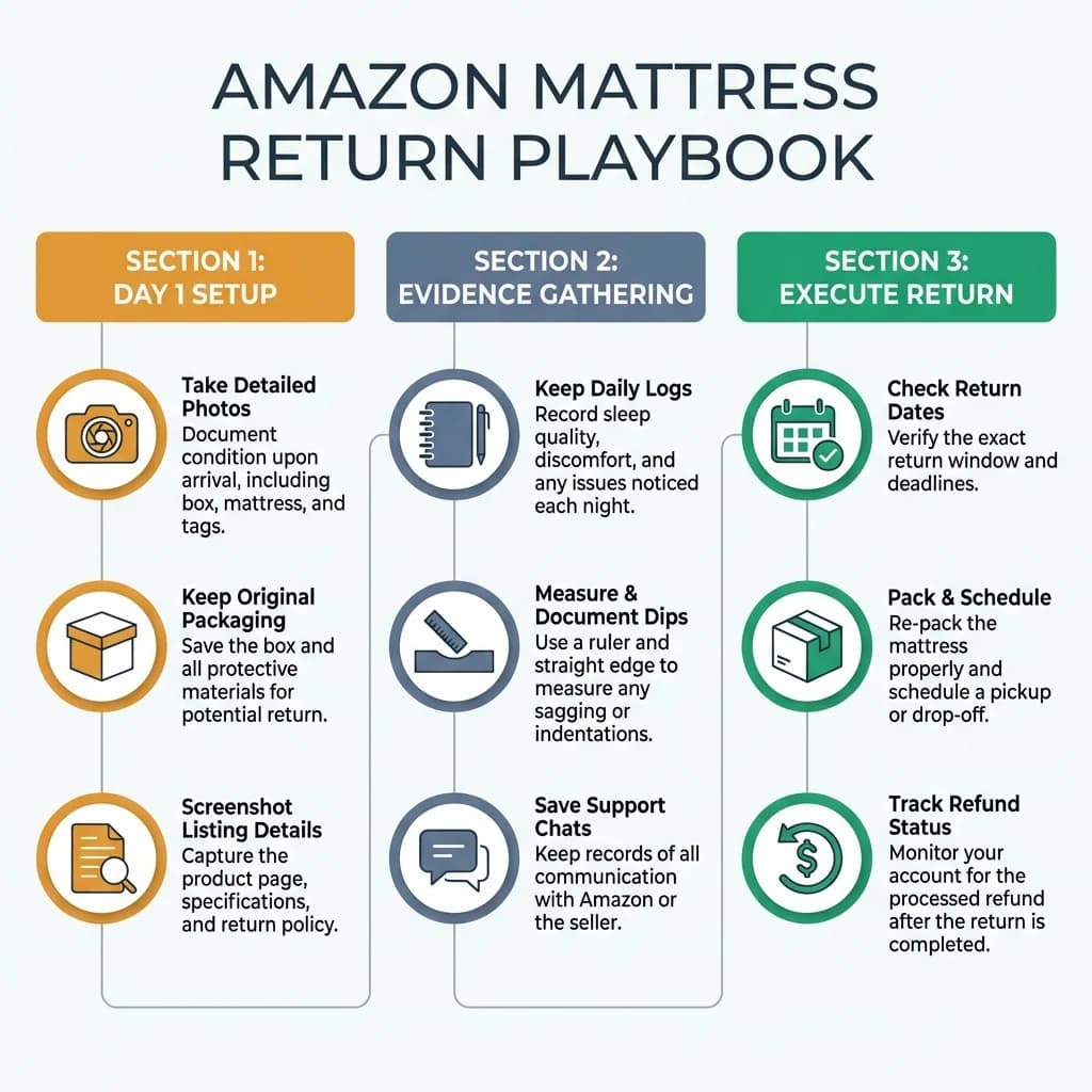 Amazon Mattress Return Playbook Infographic