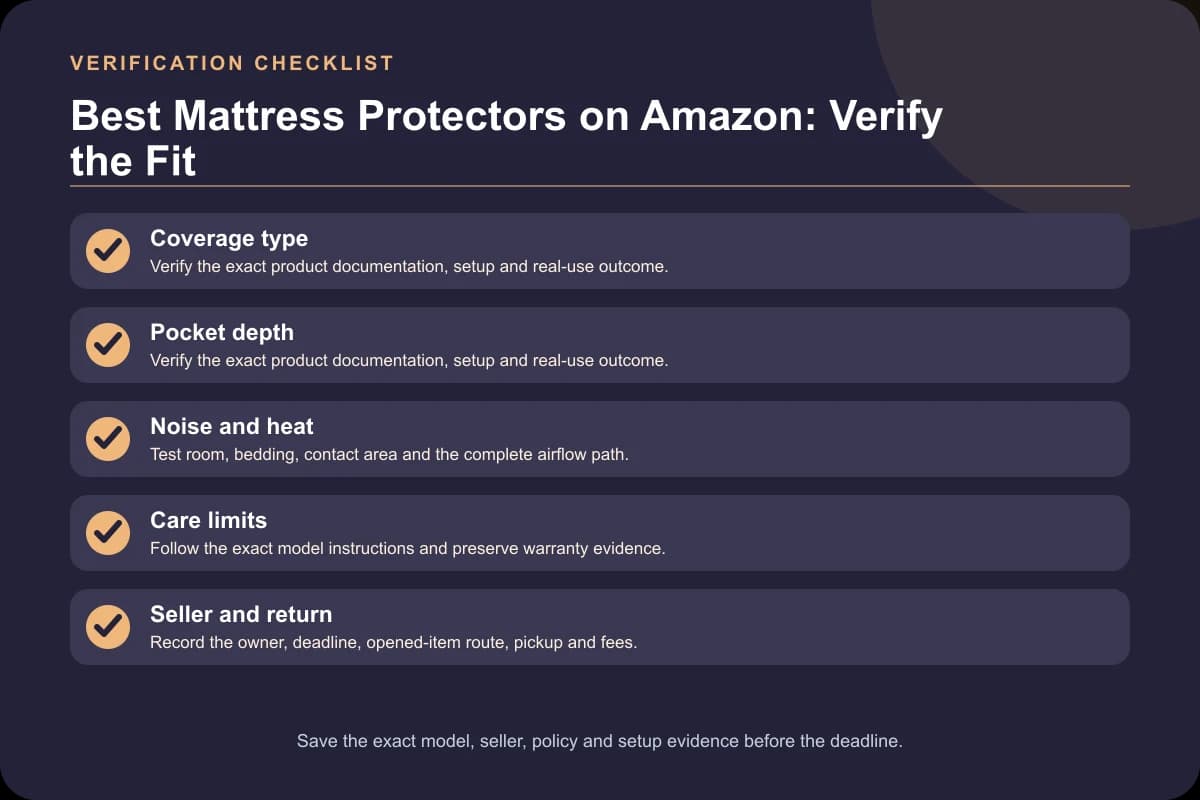 Best Mattress Protectors on Amazon: Verify the Fit verification checklist
