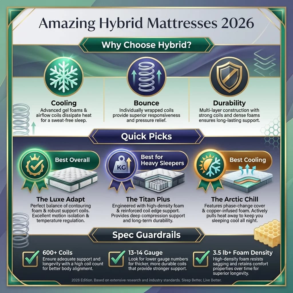 Amazing Hybrid Mattresses 2026 Infographic