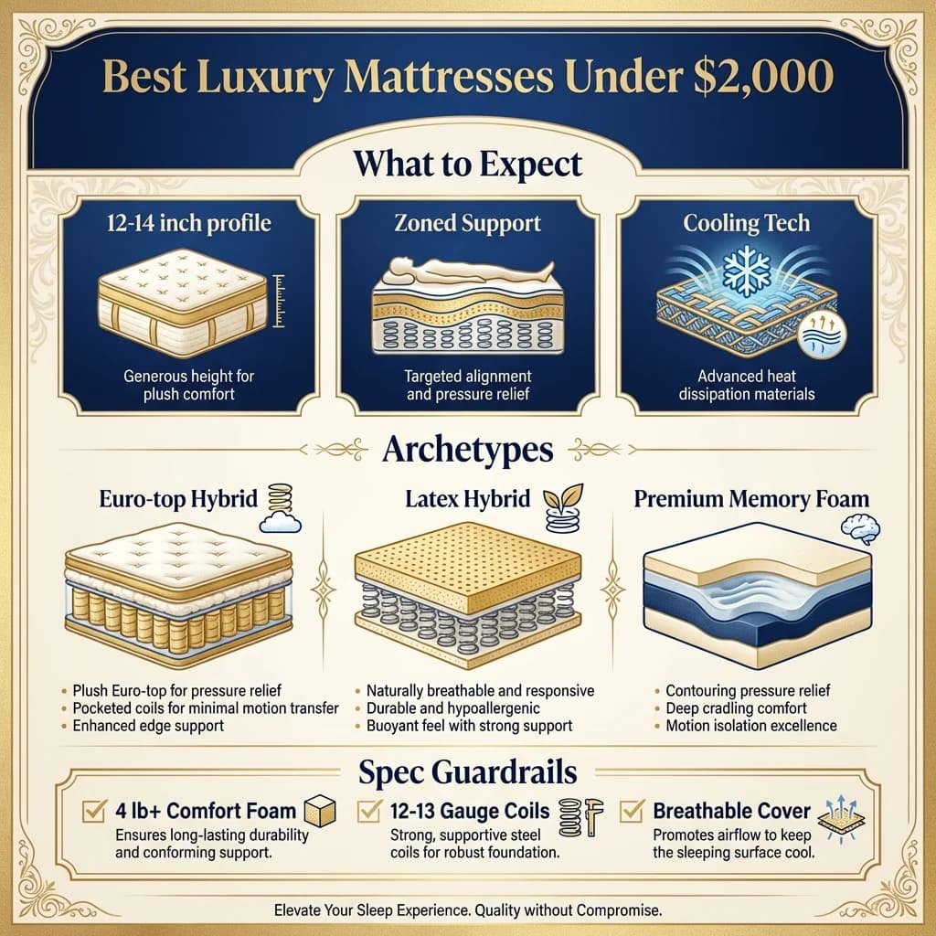 Best Luxury Mattresses Under $2,000 Infographic
