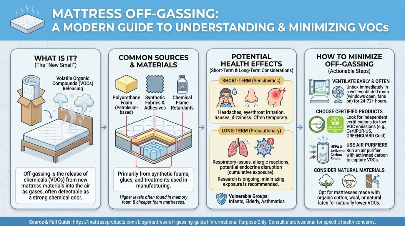 Mattress Off-Gassing Timeline & Safety Guide Infographic