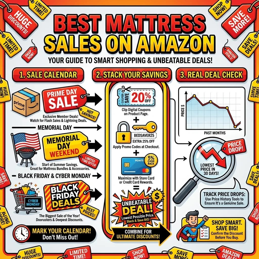 Best Mattress Sales on Amazon Infographic