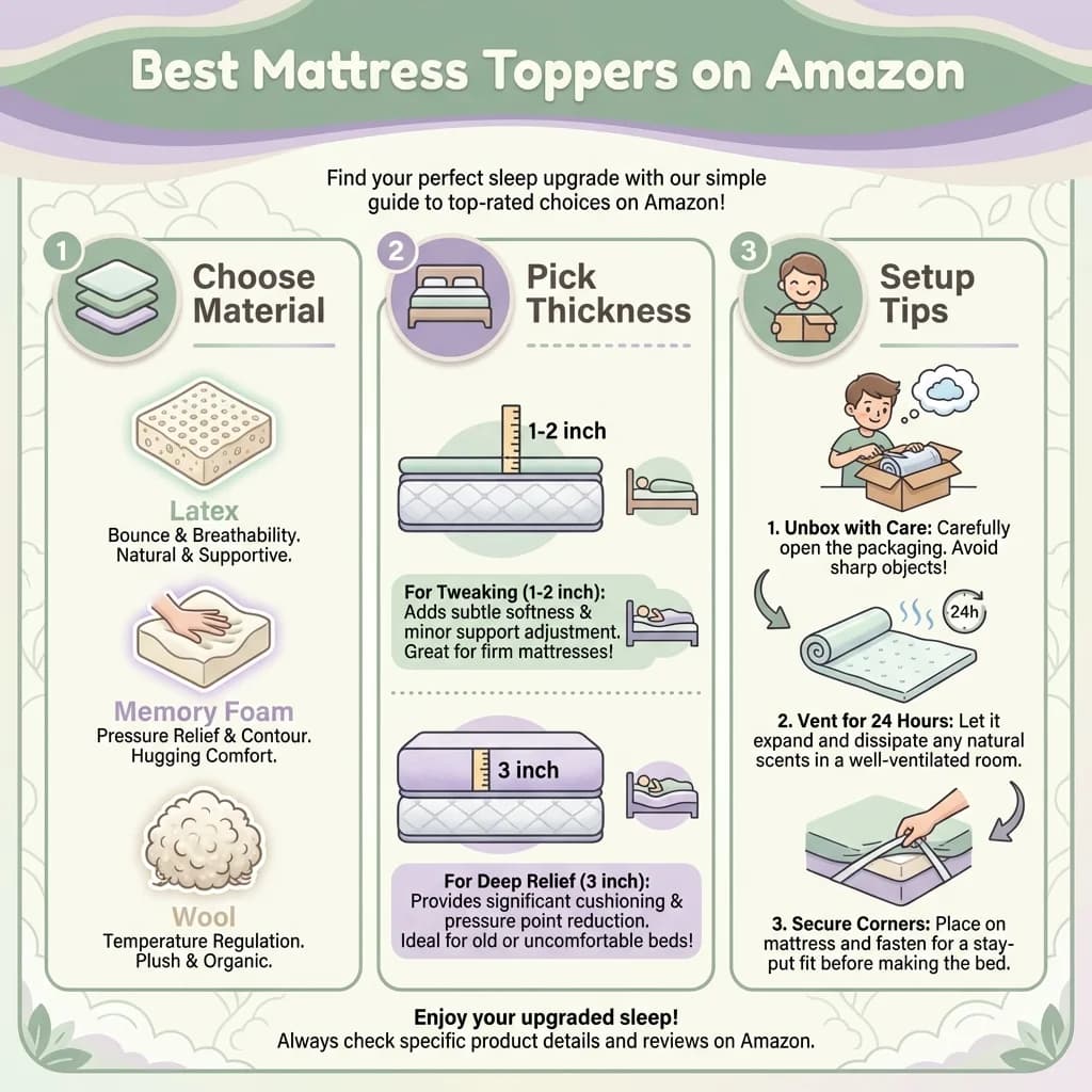 Best Mattress Toppers on Amazon Infographic