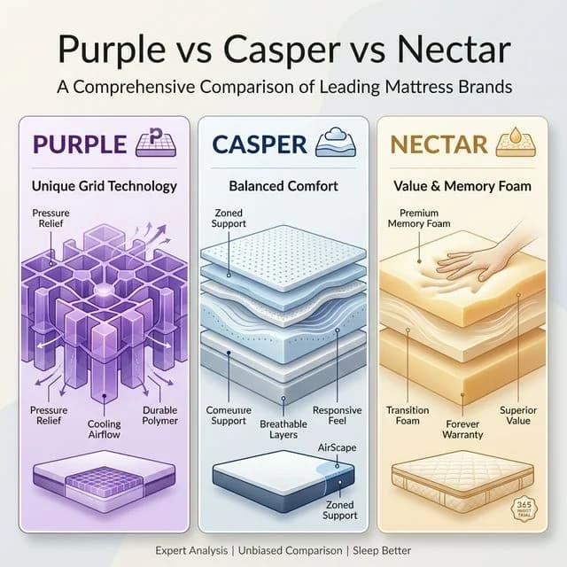 Purple vs Casper vs Nectar: Which Amazon Mattress Is Best?