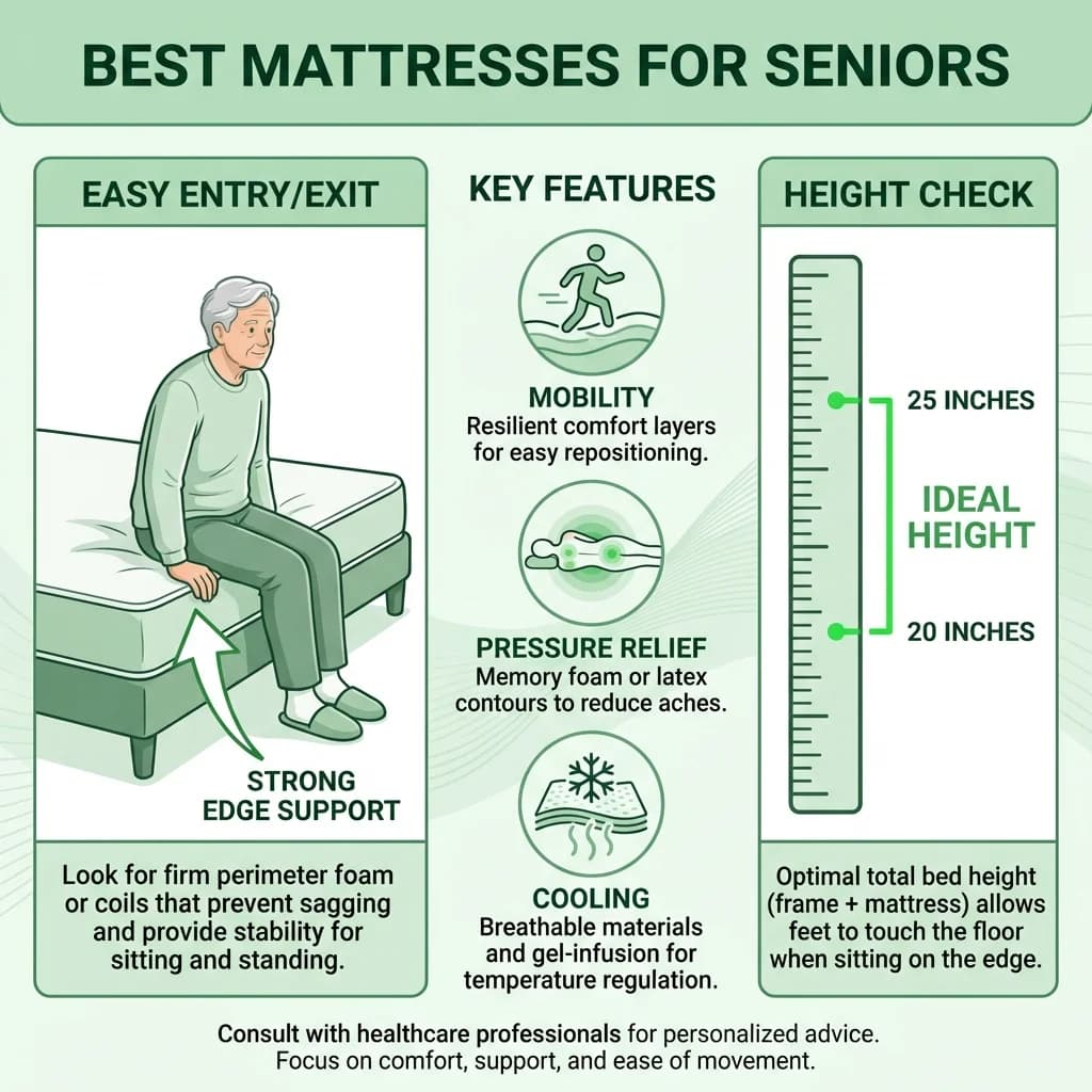 Best Mattresses for Seniors Infographic