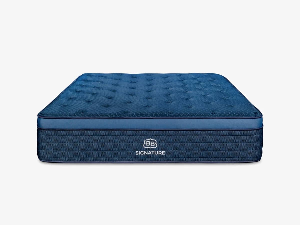 Manufacturer front view of the Brooklyn Bedding Signature Hybrid standard-top mattress; firmness cannot be identified visually.