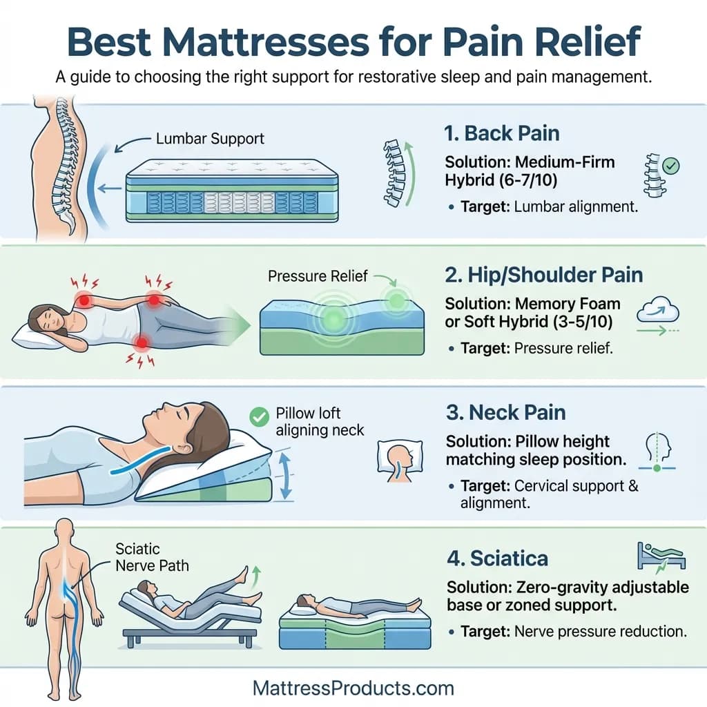 Best Mattresses for Pain Relief Infographic
