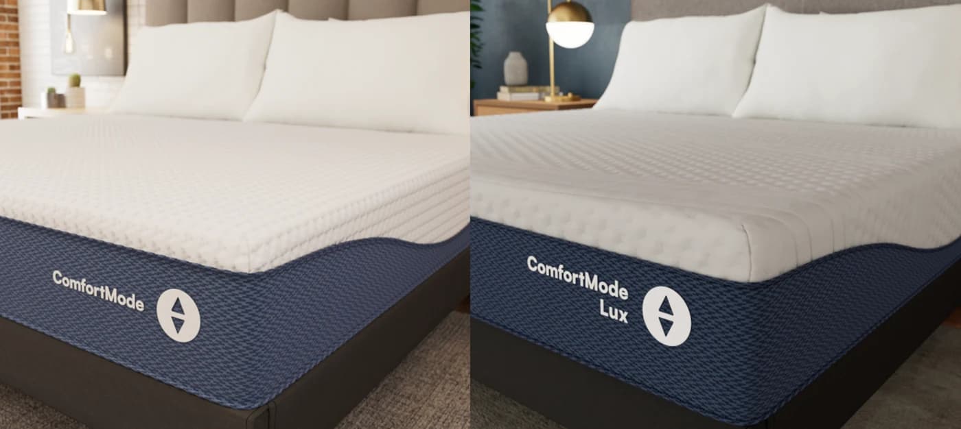 Sleep Number's official image identifying ComfortMode and ComfortMode Lux mattresses
