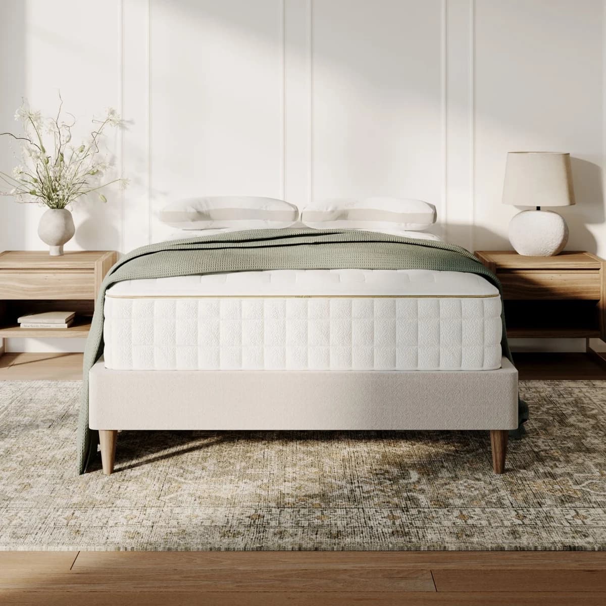 Naturepedic manufacturer product image identifying the EOS Classic modular mattress.